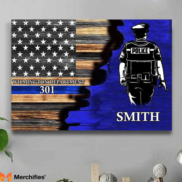 Custom Name Canvas Print for Police Officer