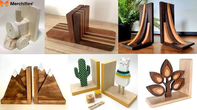 Wooden Bookends