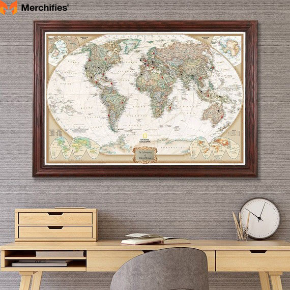 Customized Framed World Map