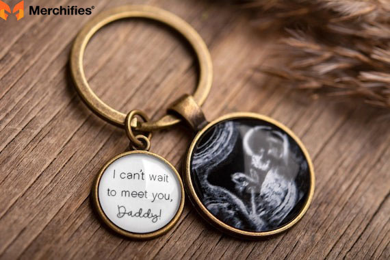 Expecting Dad Gift Sonogram Ultrasound Keychain Custom