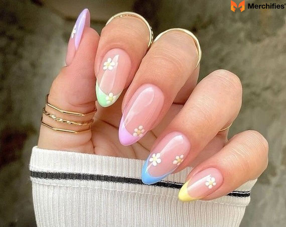 Floral French for nail