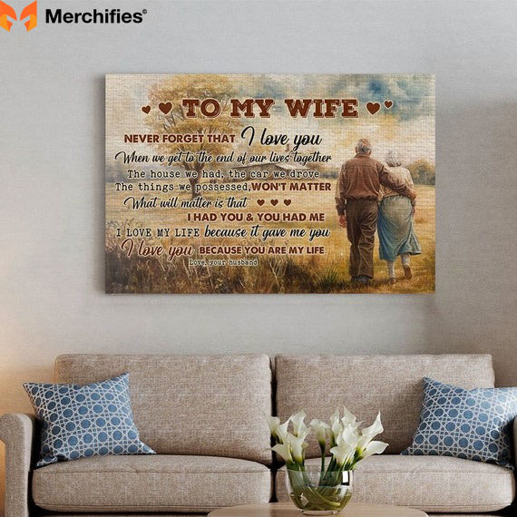 Never Forget That I Love You Canvas Wall Art