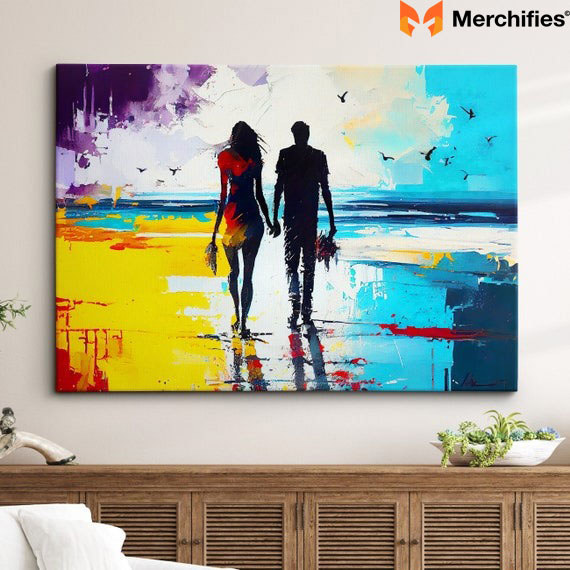 Beach Themed Canvas Wall Art for Couples