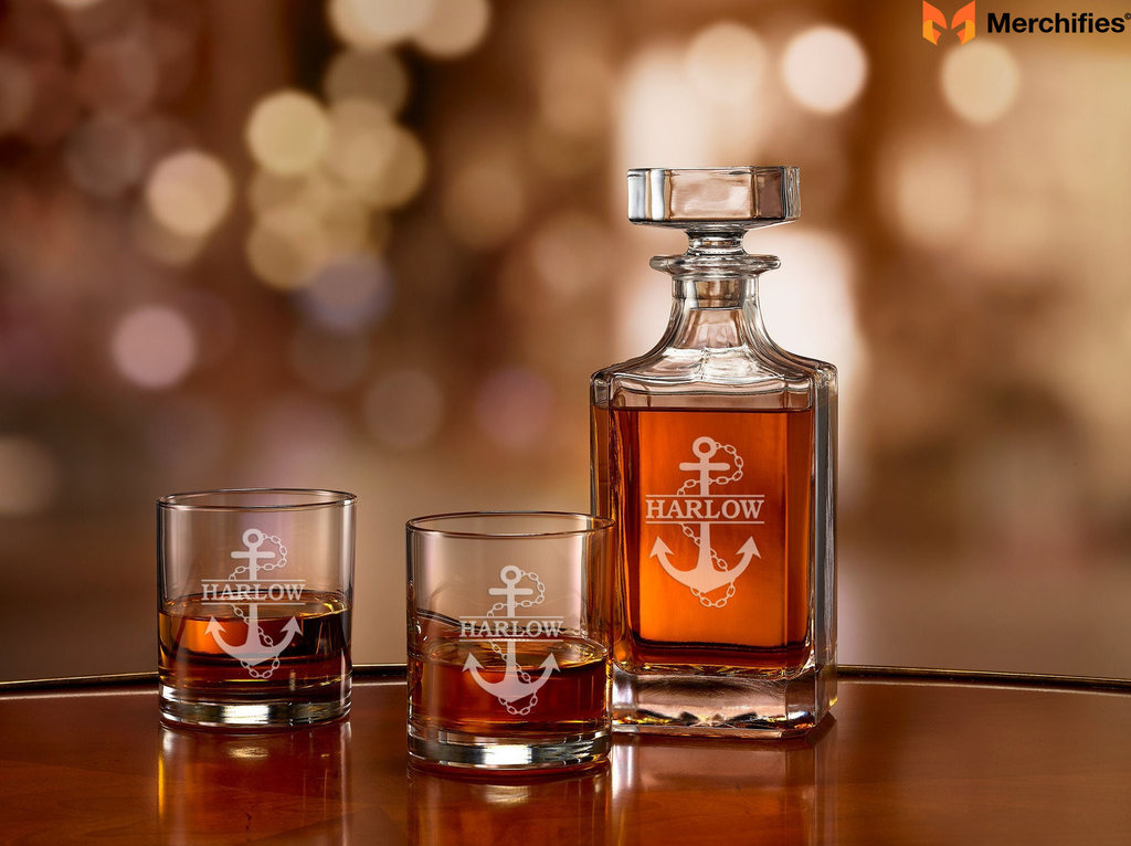 Engraved Decanter Set