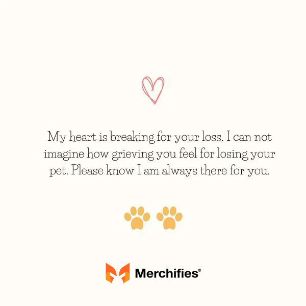 Loss of pet sympathy message