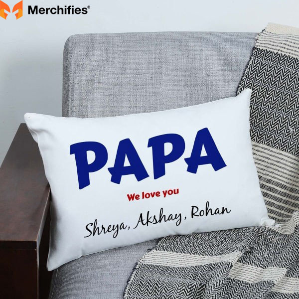 We Love Papa’s Customized Photo Pillow