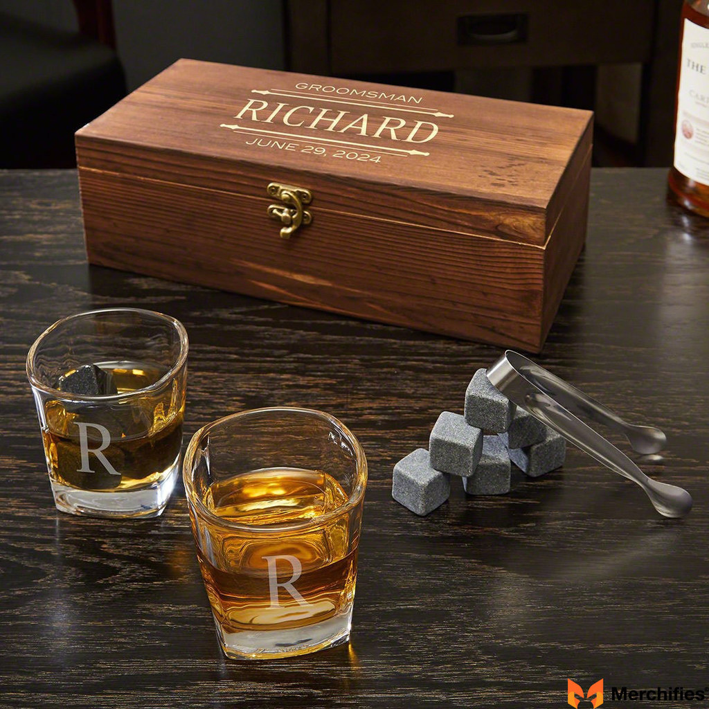 Personalized Whiskey Stones Gift Set