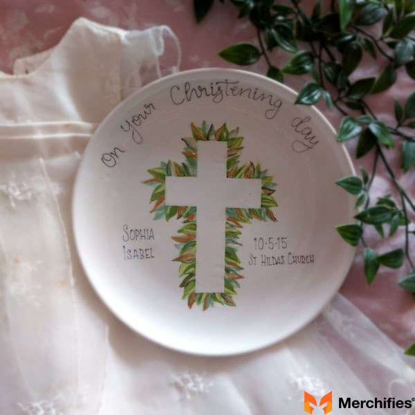 Hand-Painted Baptism Plate Elegance