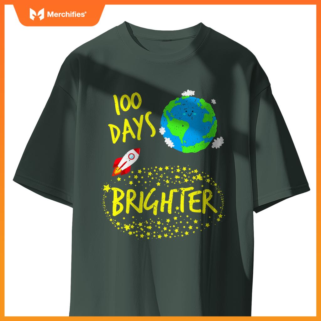 100 Days Brighter Planet Stars Rocket in Orbit Space Boys