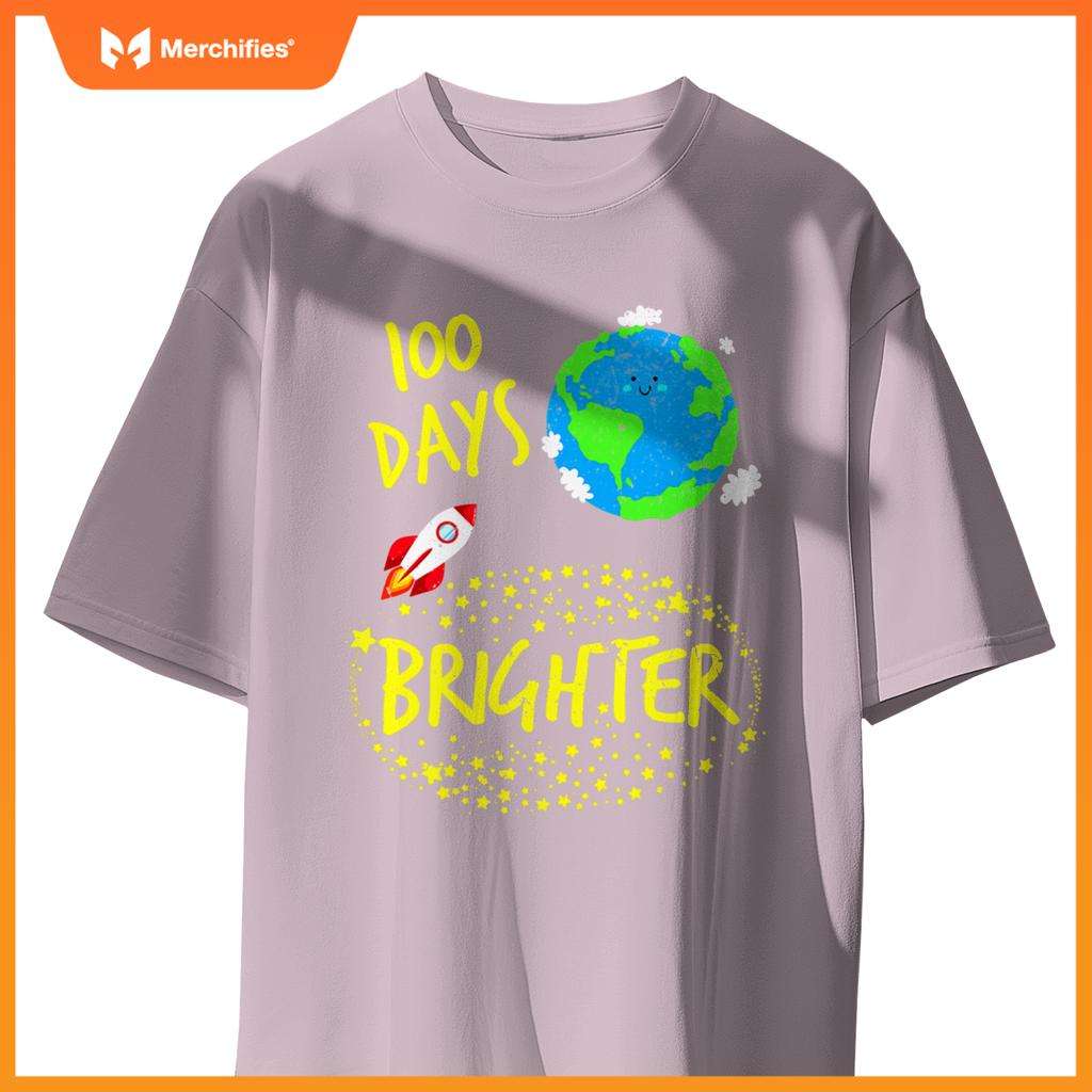 100 Days Brighter Planet Stars Rocket in Orbit Space Boys