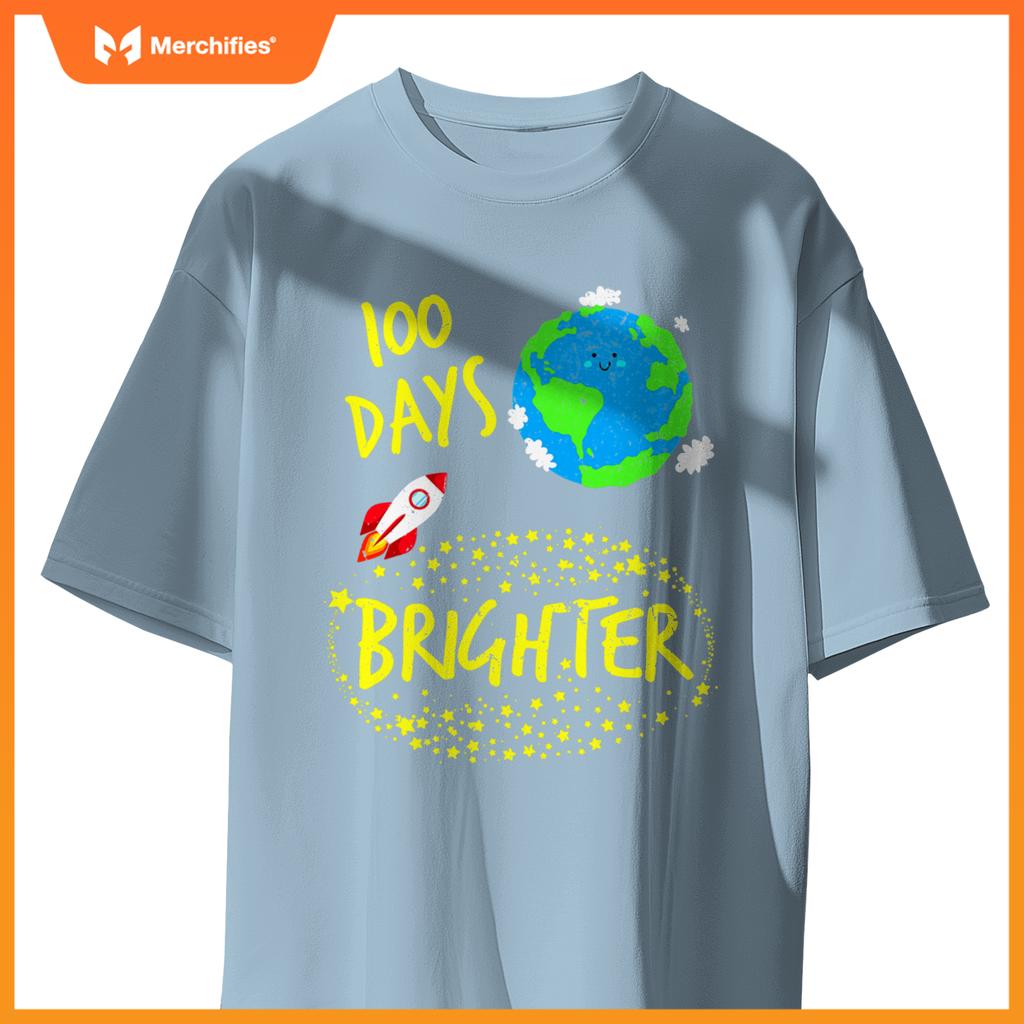 100 Days Brighter Planet Stars Rocket in Orbit Space Boys