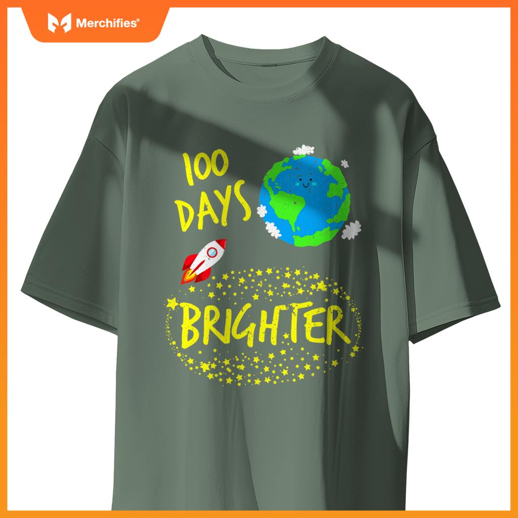 100 Days Brighter Planet Stars Rocket in Orbit Space Boys