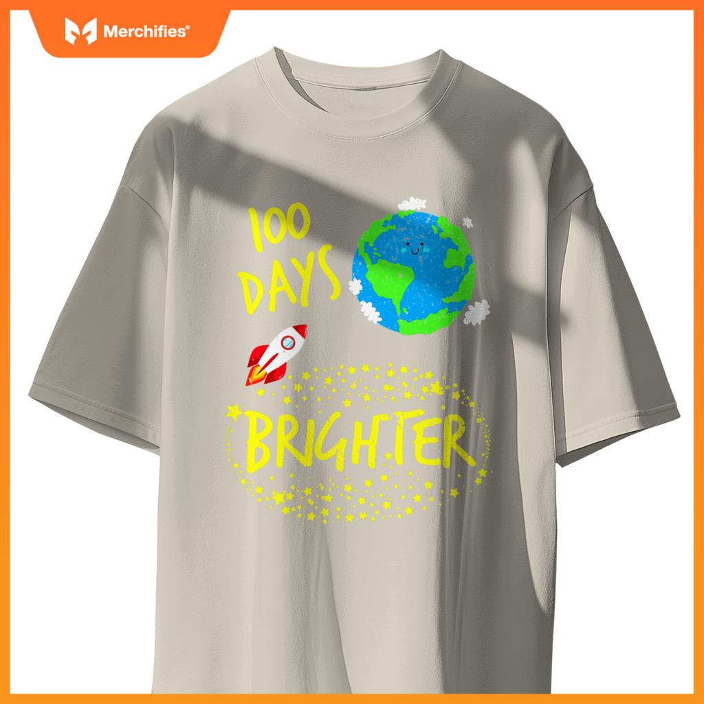 100 Days Brighter Planet Stars Rocket in Orbit Space Boys