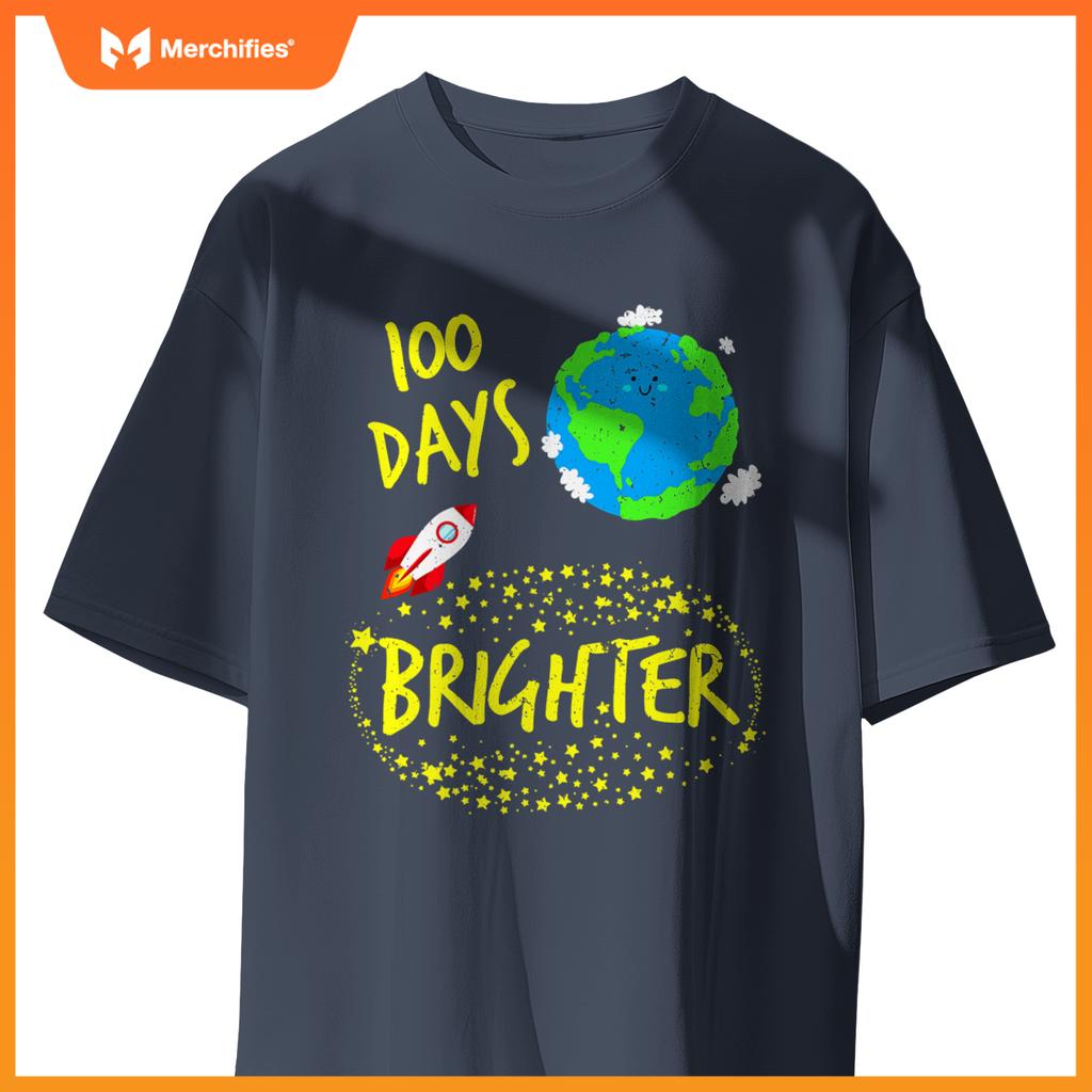 100 Days Brighter Planet Stars Rocket in Orbit Space Boys