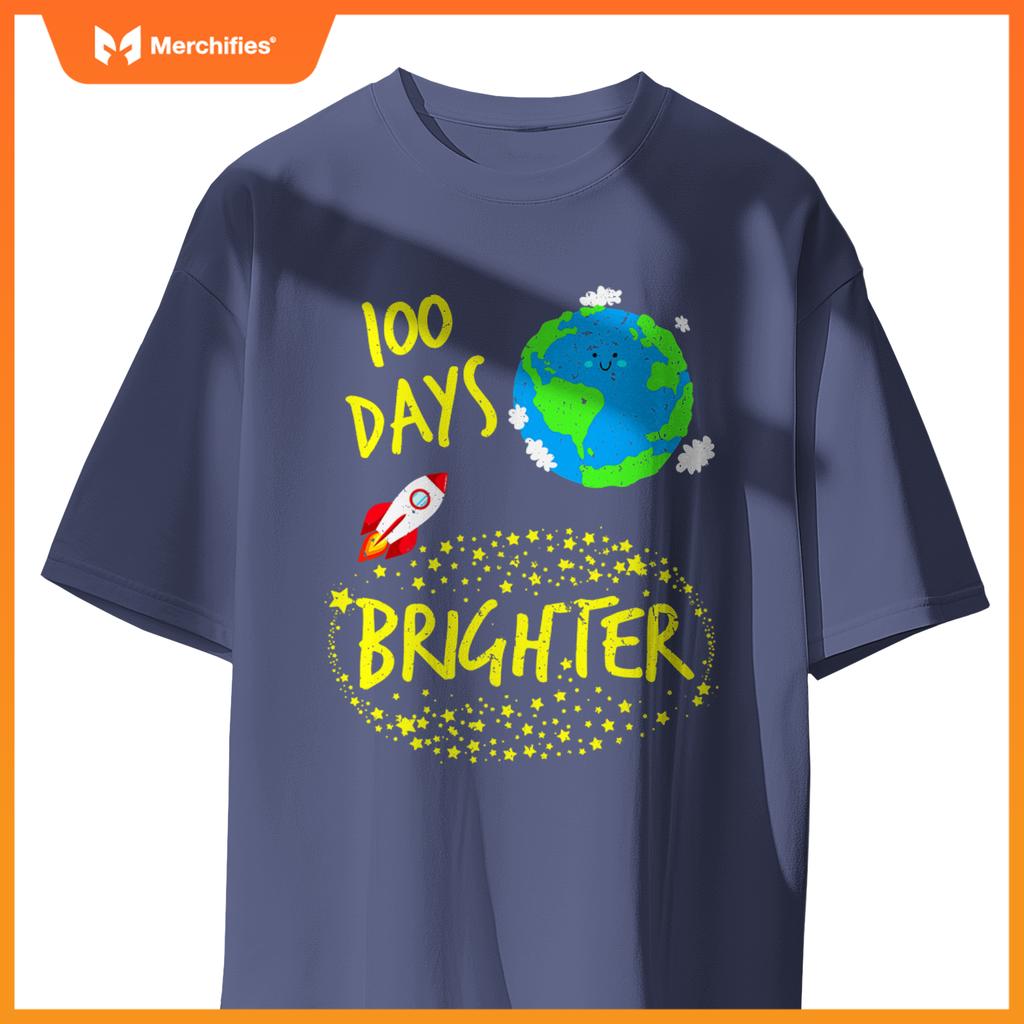100 Days Brighter Planet Stars Rocket in Orbit Space Boys