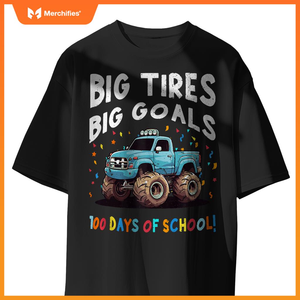 100 Days Of School 100th Day Of School Boys Monster Truck T-Shirt