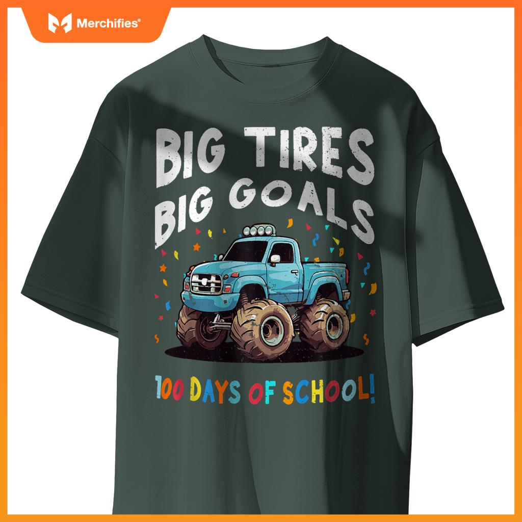 100 Days Of School 100th Day Of School Boys Monster Truck T-Shirt