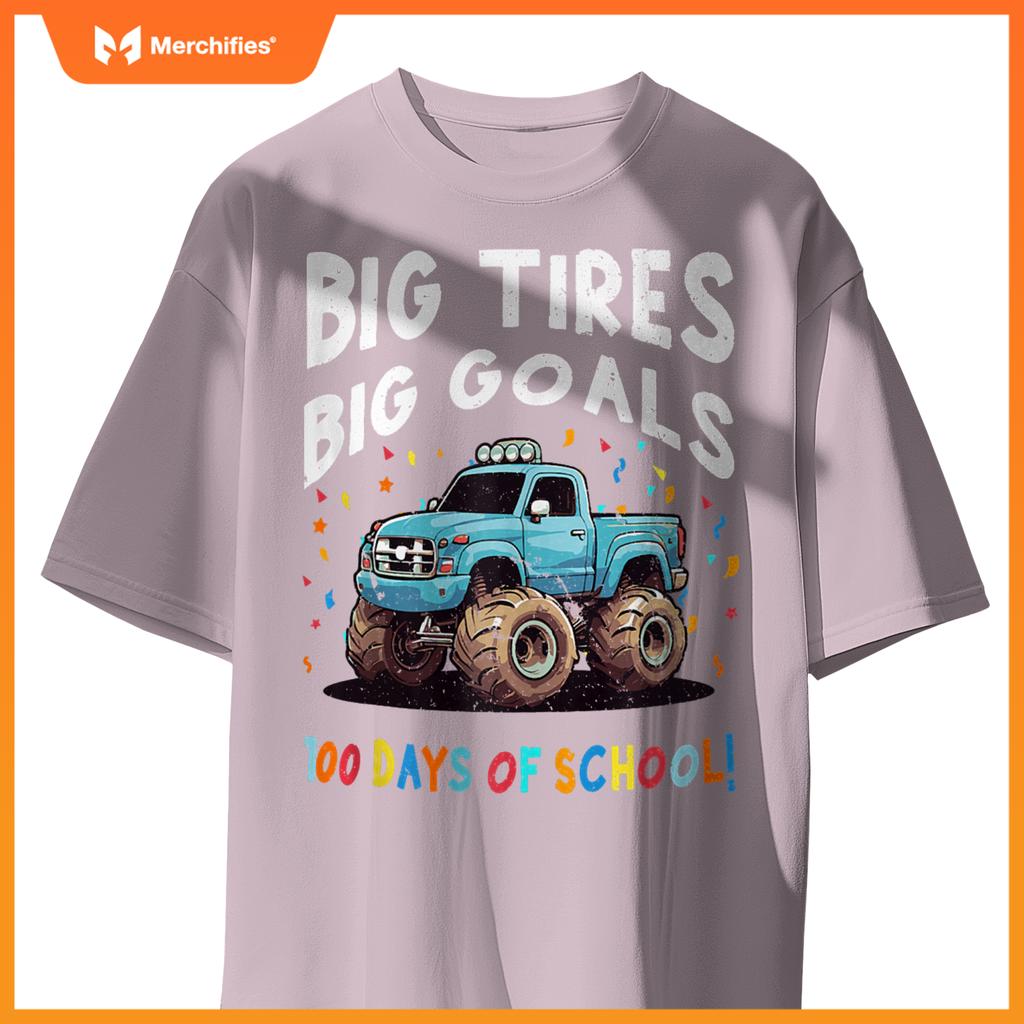 100 Days Of School 100th Day Of School Boys Monster Truck T-Shirt