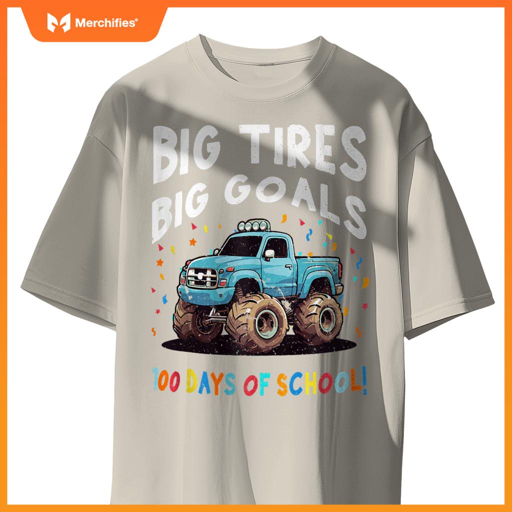 100 Days Of School 100th Day Of School Boys Monster Truck T-Shirt