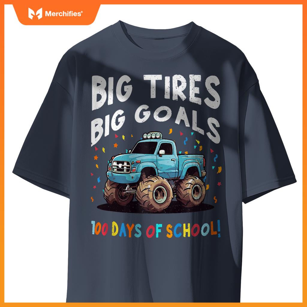 100 Days Of School 100th Day Of School Boys Monster Truck T-Shirt