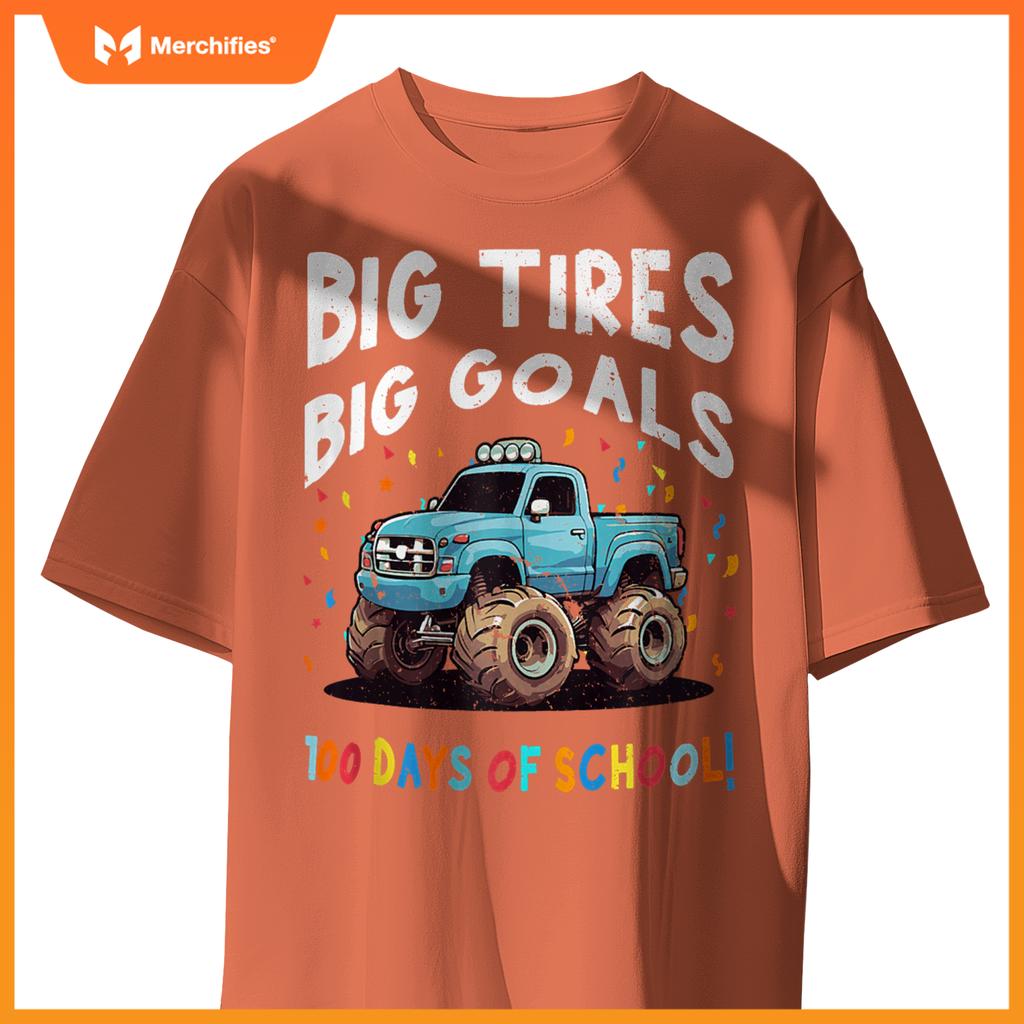 100 Days Of School 100th Day Of School Boys Monster Truck T-Shirt