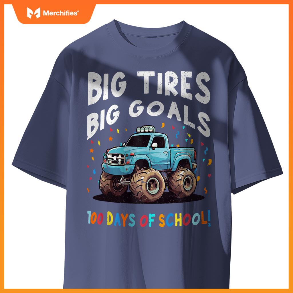 100 Days Of School 100th Day Of School Boys Monster Truck T-Shirt