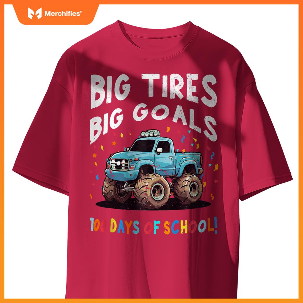 100 Days Of School 100th Day Of School Boys Monster Truck T-Shirt