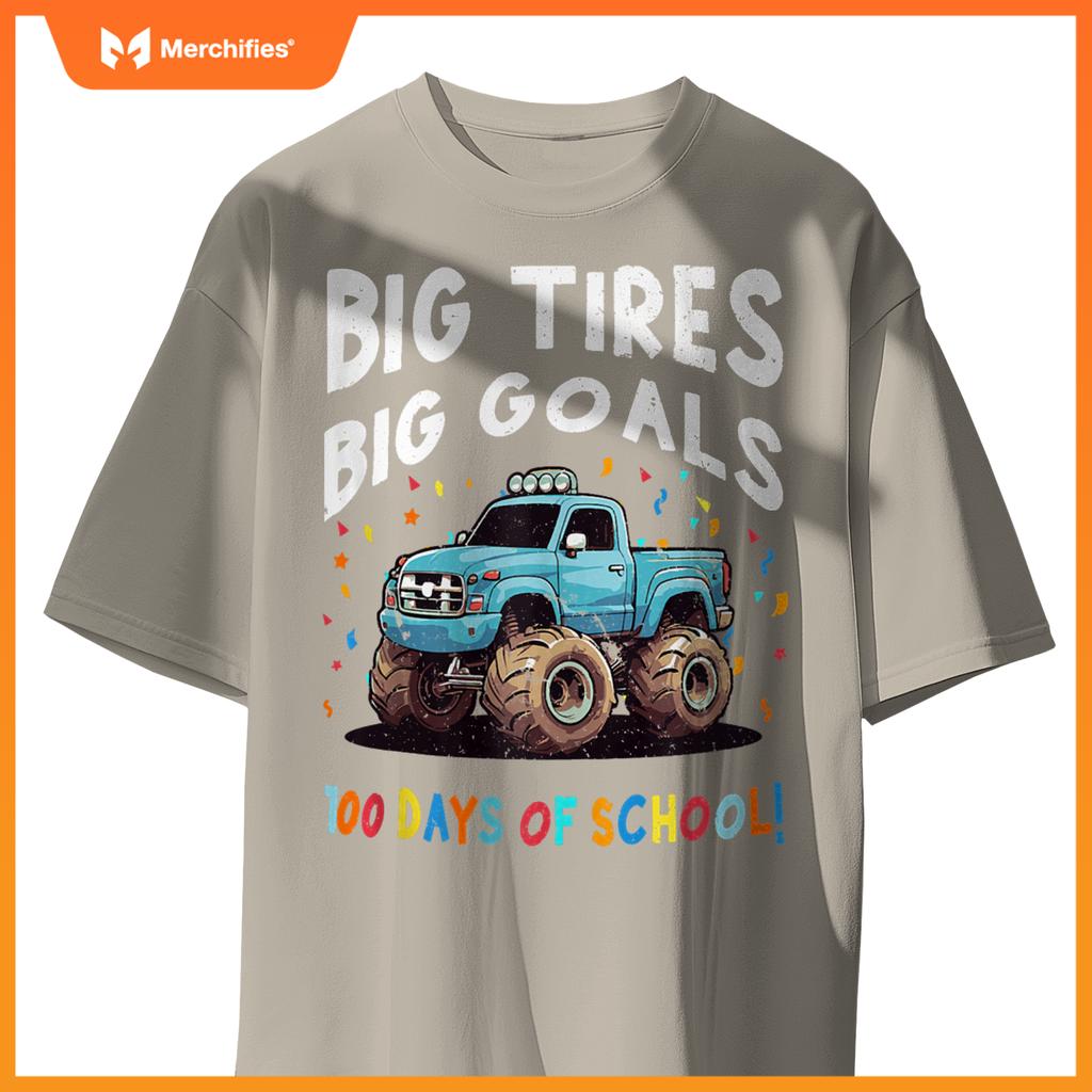 100 Days Of School 100th Day Of School Boys Monster Truck T-Shirt