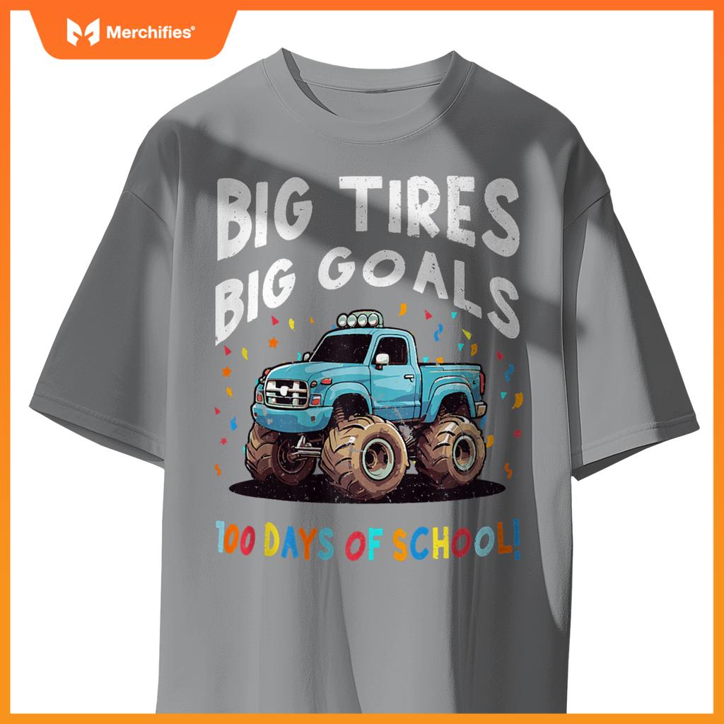 100 Days Of School 100th Day Of School Boys Monster Truck T-Shirt