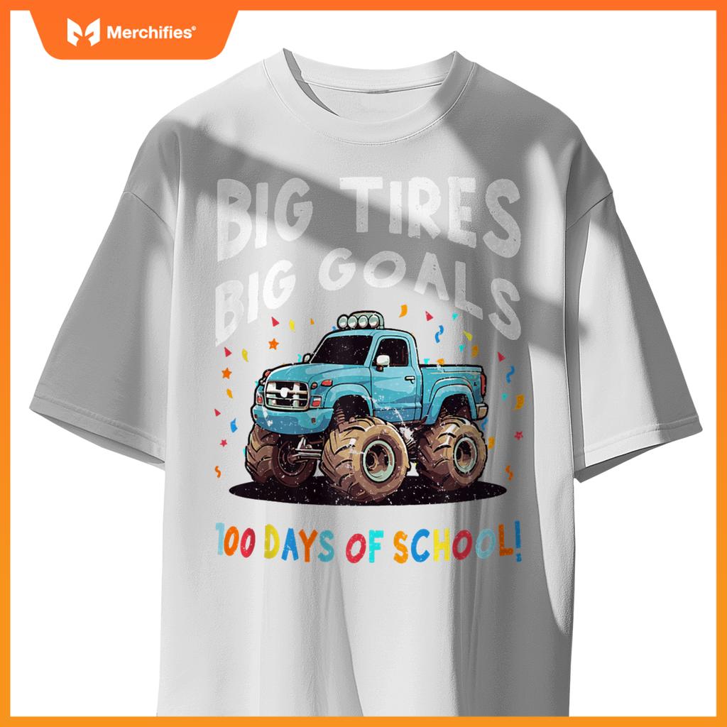 100 Days Of School 100th Day Of School Boys Monster Truck T-Shirt