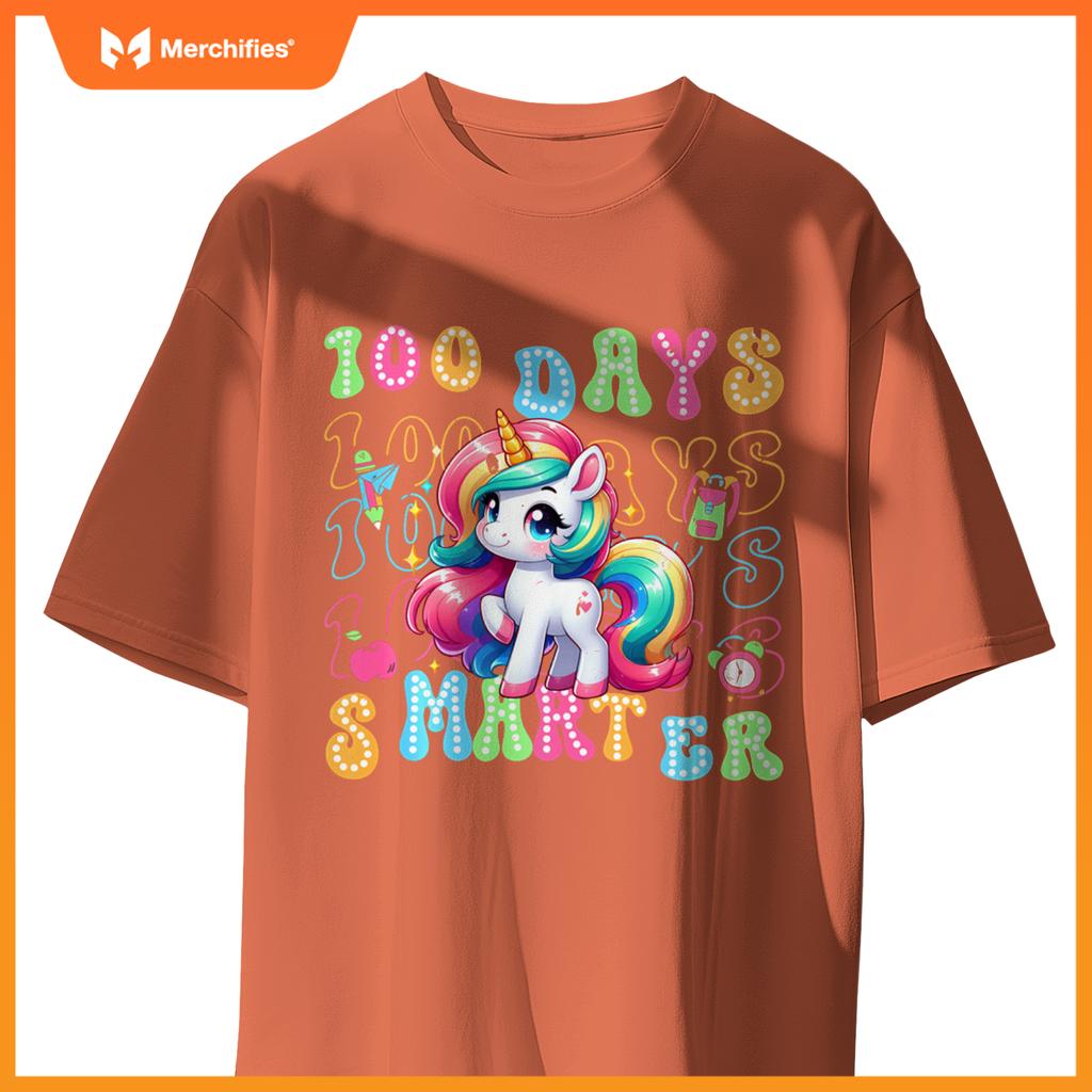 100 Days Smarter Kids Girls Unicorn 100th Day of School