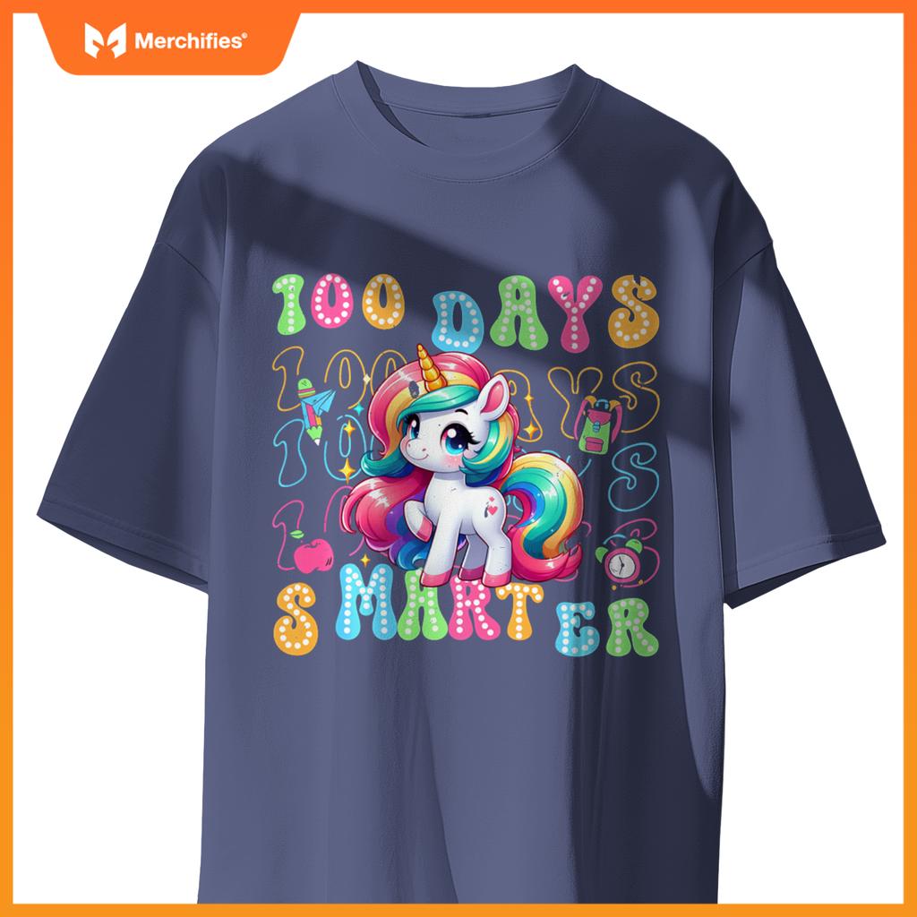 100 Days Smarter Kids Girls Unicorn 100th Day of School