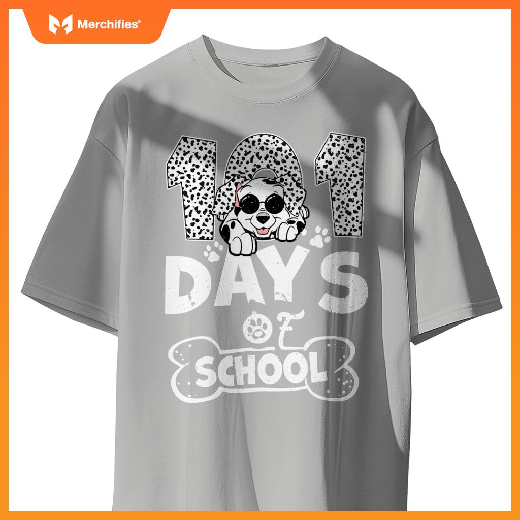 100th Day Of School Dalmatian Dog Shirt For Teachers Kids T-Shirt