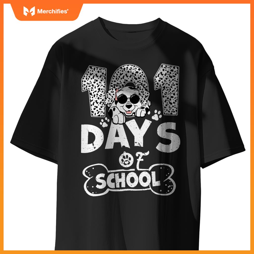 100th Day Of School Dalmatian Dog Shirt For Teachers Kids T-Shirt