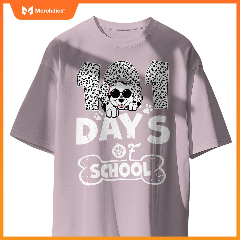 100th Day Of School Dalmatian Dog Shirt For Teachers Kids T-Shirt