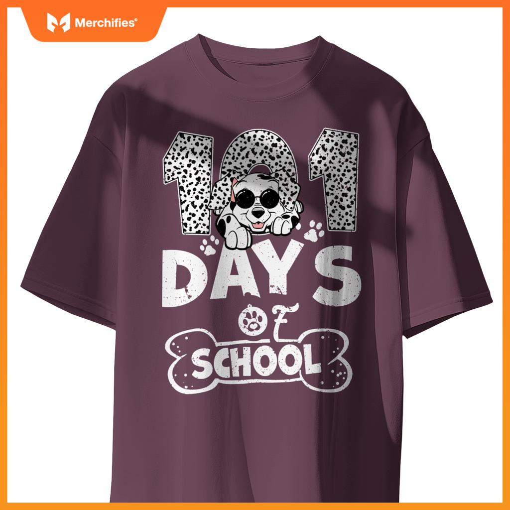 100th Day Of School Dalmatian Dog Shirt For Teachers Kids T-Shirt