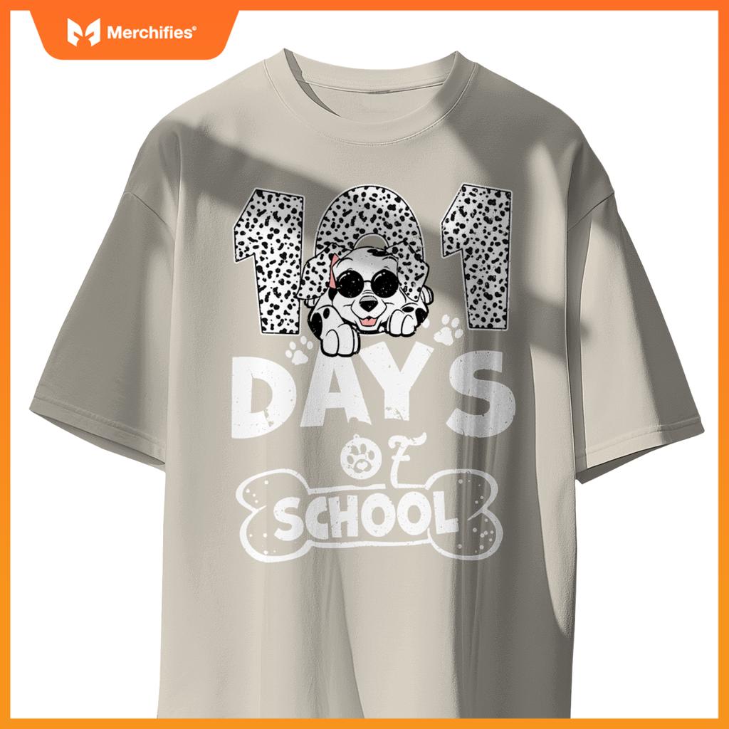 100th Day Of School Dalmatian Dog Shirt For Teachers Kids T-Shirt