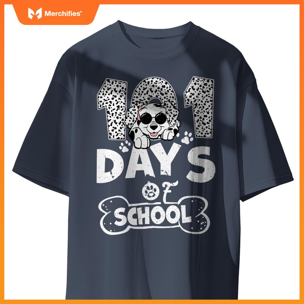100th Day Of School Dalmatian Dog Shirt For Teachers Kids T-Shirt