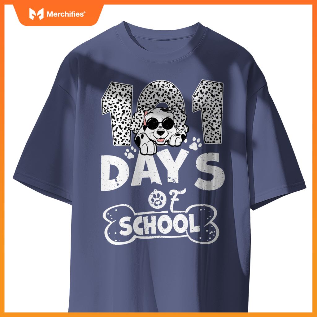 100th Day Of School Dalmatian Dog Shirt For Teachers Kids T-Shirt