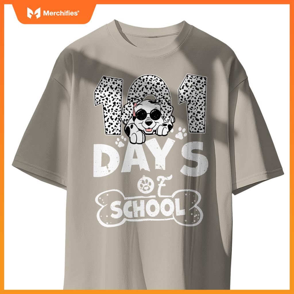 100th Day Of School Dalmatian Dog Shirt For Teachers Kids T-Shirt