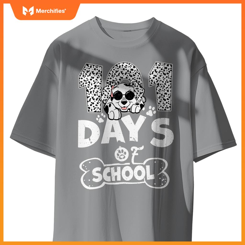 100th Day Of School Dalmatian Dog Shirt For Teachers Kids T-Shirt