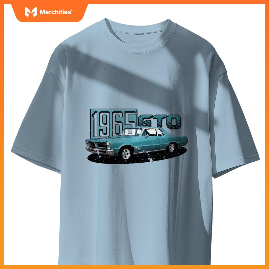 1965 65 Gto  Car Old School Muscle Blue Car T-Shirt