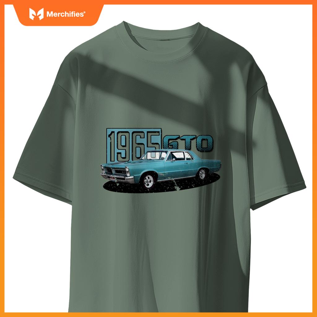 1965 65 Gto  Car Old School Muscle Blue Car T-Shirt