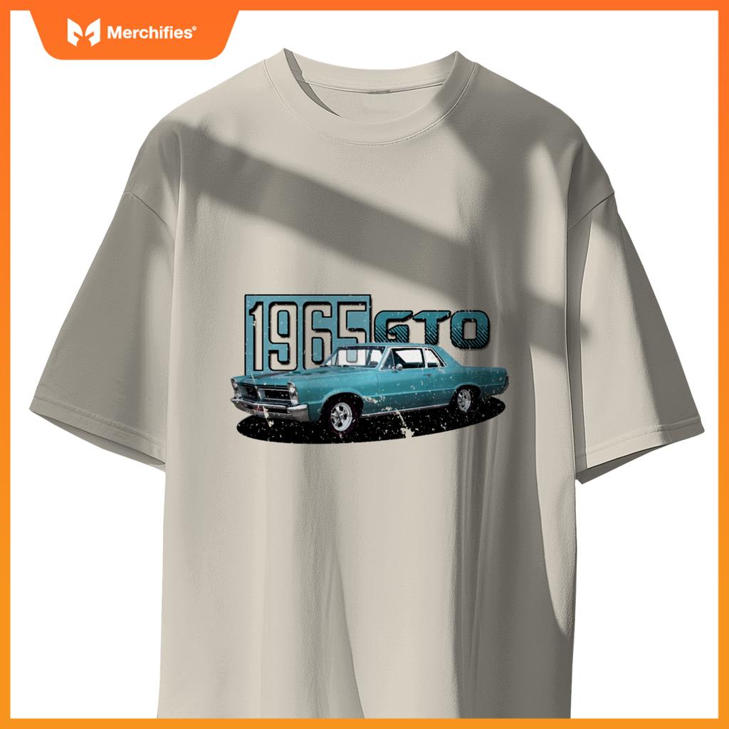 1965 65 Gto  Car Old School Muscle Blue Car T-Shirt