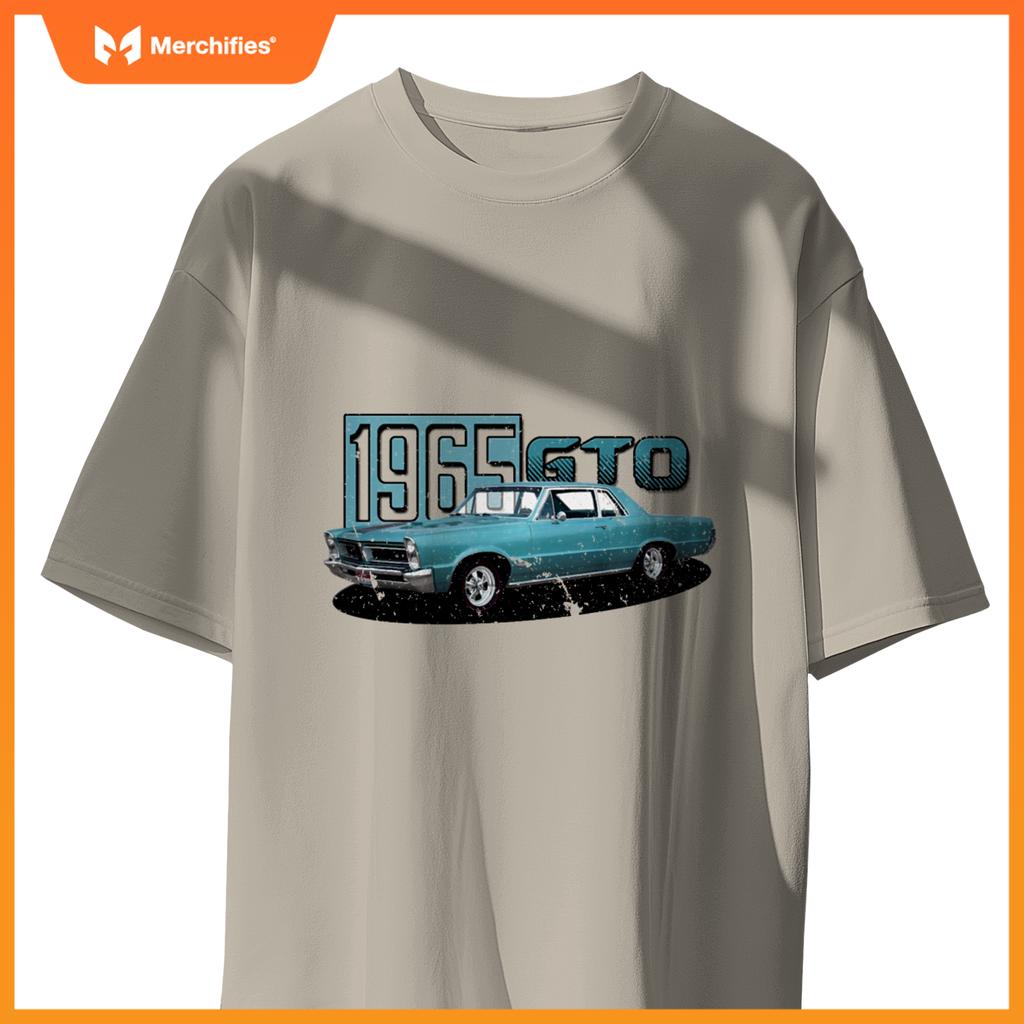 1965 65 Gto  Car Old School Muscle Blue Car T-Shirt