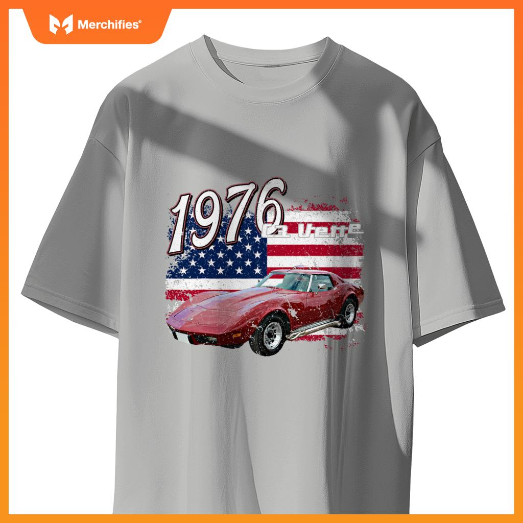 1976 76 C3 Vette Stingray Z06 Zr1 Red Supercar Sports Car T-Shirt