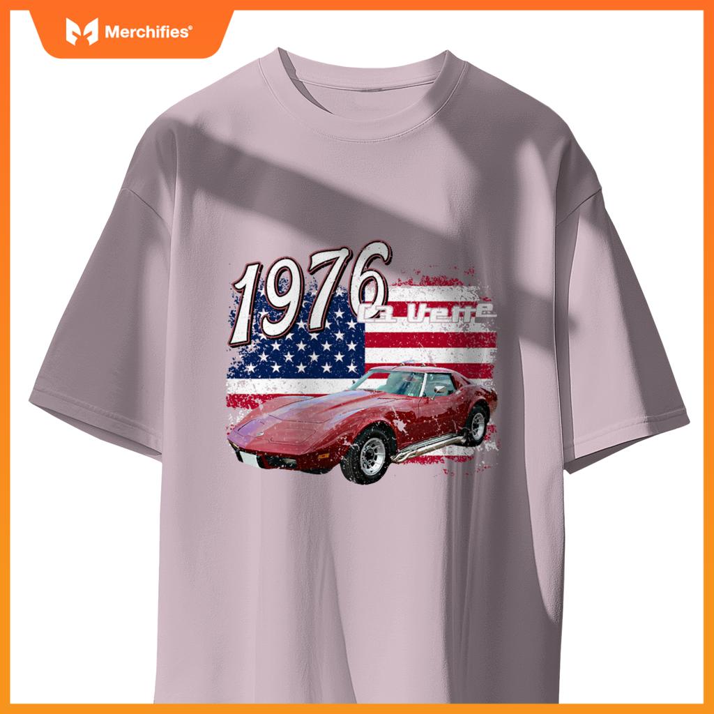 1976 76 C3 Vette Stingray Z06 Zr1 Red Supercar Sports Car T-Shirt