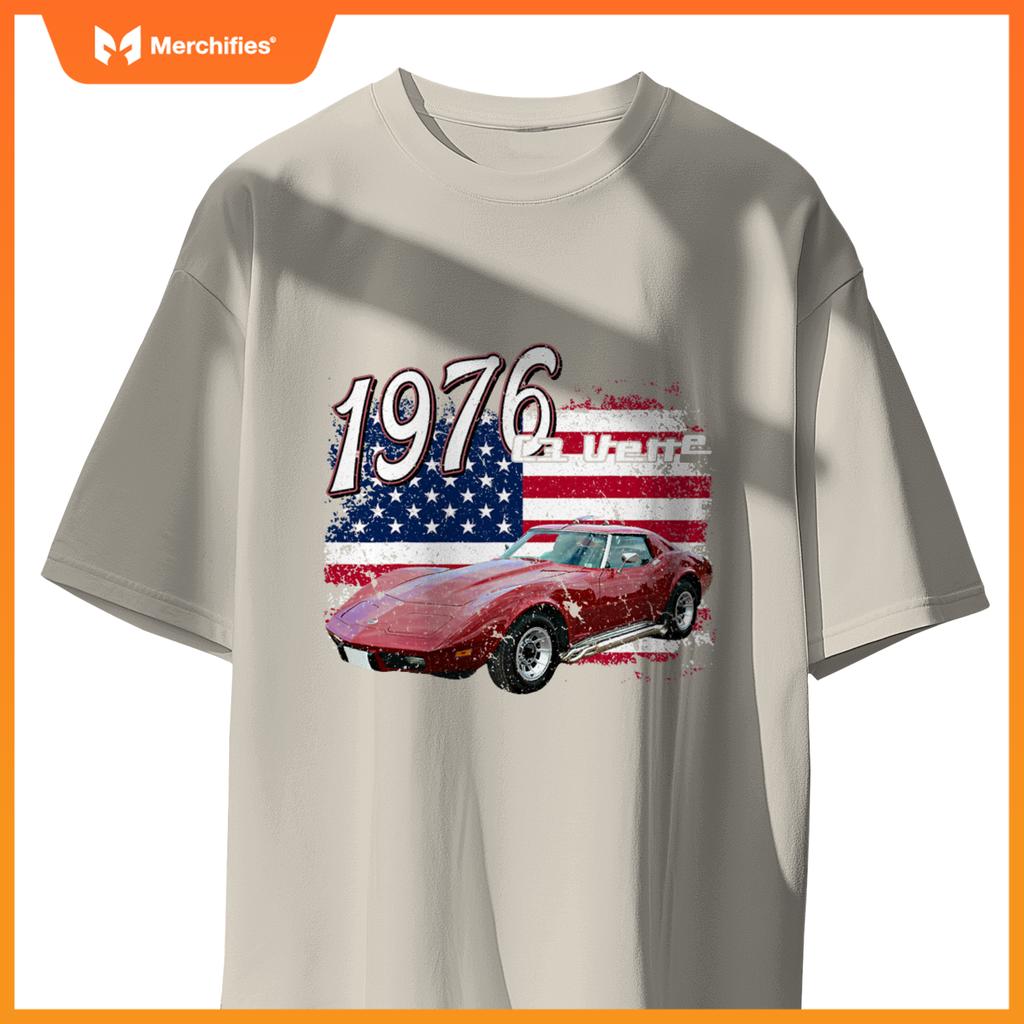 1976 76 C3 Vette Stingray Z06 Zr1 Red Supercar Sports Car T-Shirt