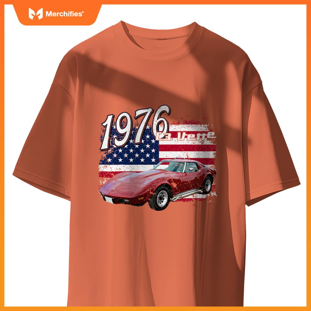 1976 76 C3 Vette Stingray Z06 Zr1 Red Supercar Sports Car T-Shirt