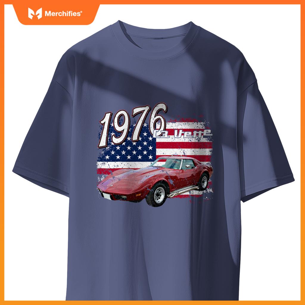 1976 76 C3 Vette Stingray Z06 Zr1 Red Supercar Sports Car T-Shirt